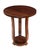 the period Art Deco occasional table featuring a well-figured circular top raised on scrolled upright supports with...