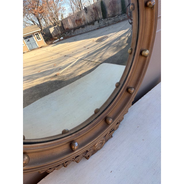 Wood American Federal Giltwood Eagle Bullseye Convex Mirror For Sale - Image 7 of 15