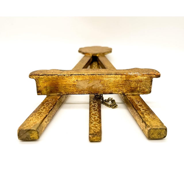 Vintage Italian Florentine Italian Gold Giltwood Shell Motif Easel, Hand-Carved Gold Leaf Display Stand - Hollywood Regency For Sale - Image 15 of 15