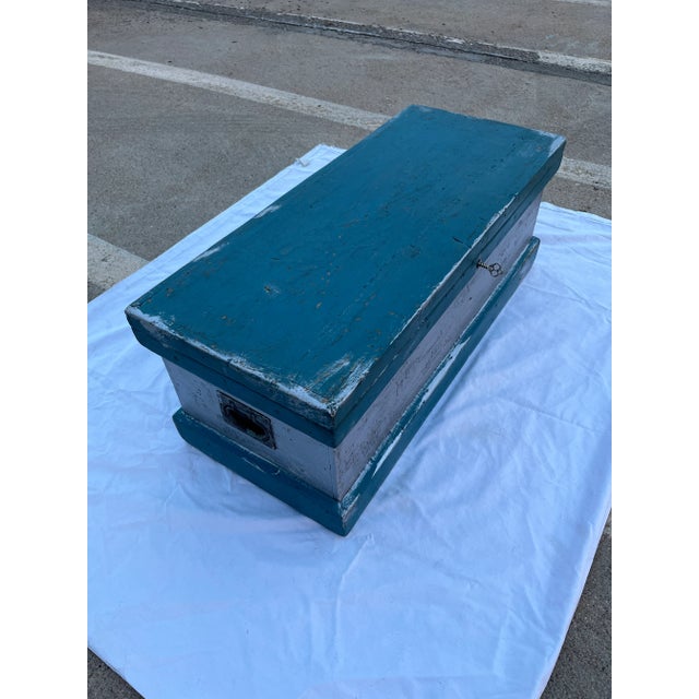 Wood Antique Pine Carpenter’s Chest For Sale - Image 7 of 12