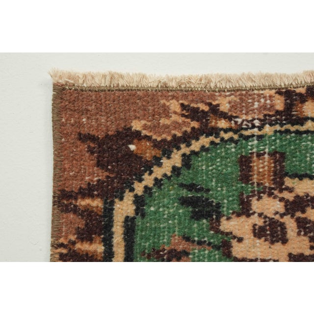 1970s Vintage Turkish Handmade Wool Cotton Beige Area Rug For Sale - Image 10 of 12