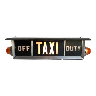 Vintage 1960's New York Taxi Checker Cab Lighted Sign For Sale