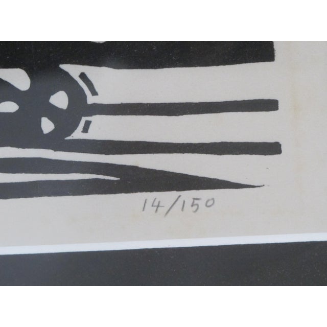 Japanese Japanese Yoshimaro Omori Signed Limited Ed Volcano Mountain Woodblock 1964 For Sale - Image 3 of 11