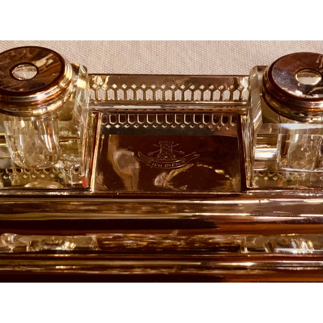 Distinguished English silverplate desk set with royal provenance and canine charm This exceptional collection represents...