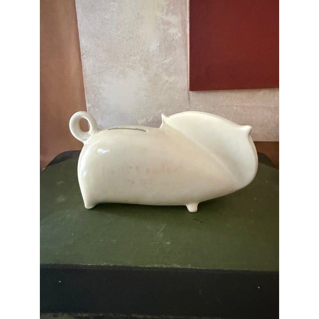 Vintage Ceramic Kitty Cat Piggy Bank Wales Japan Mid Century Nursery Decor For Sale - Image 4 of 9