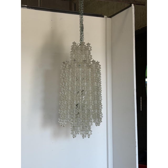 Chandelier with Murano Glass Pendants from Salviati, 1970 For Sale - Image 4 of 11
