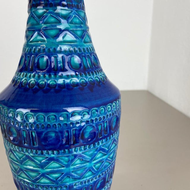 Blue Fat Lava Pottery Vase from BAY Ceramics, Germany, 1970s For Sale - Image 8 of 16