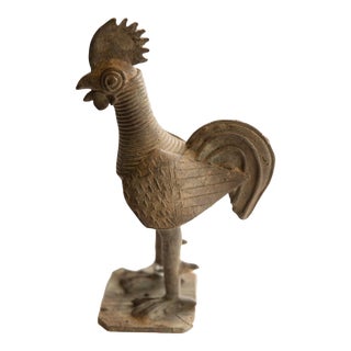 Vintage African Rooster Sculpture For Sale