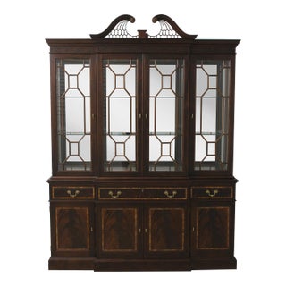 Stickley 4 Door Mahogany China Cabinet Breakfront For Sale