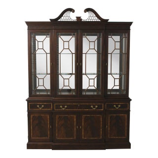 Stickley 4 Door Mahogany China Cabinet Breakfront For Sale