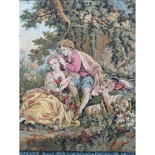 Exquisite tapestry from the second half of the 20th century, featuring a design inspired by Jean Baptiste Huet, the French...