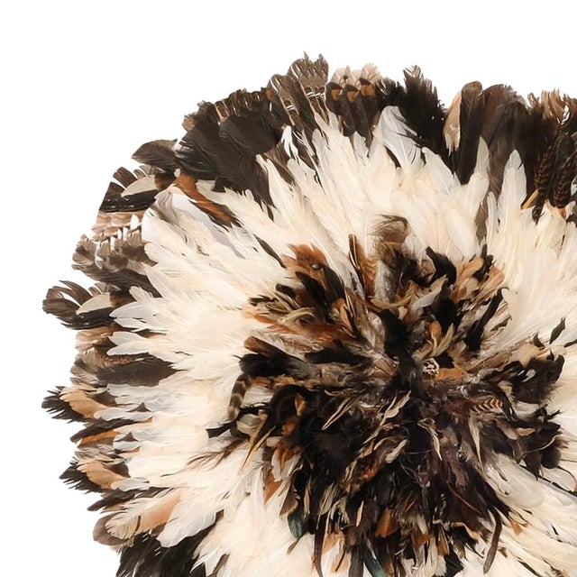Tribal Contemporary White Exotic Combination Juju Hat - 20" For Sale - Image 3 of 4
