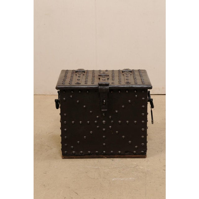 18th Century Iron Clad Wood Strong box, Spain For Sale In Atlanta - Image 6 of 12