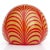 Mid-Century Modern Vintage Murano Venetian Vetro Artistico Red Gold Flecks Pulled Feather Italian Art Glass Paperweight For Sale - Image 3 of 6
