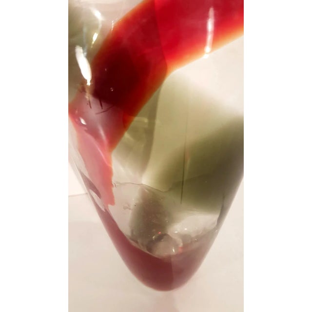 Vintage Multi-Layered Murano Glass Vase by Alfredo Barbini For Sale - Image 9 of 12