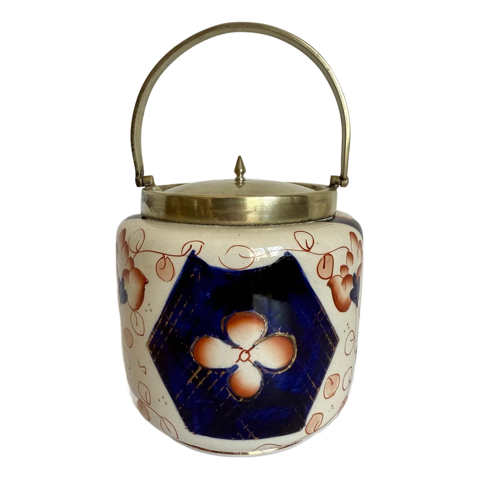 19th C. Royal Crown Derby Imari Style Bone China Biscuit Tea