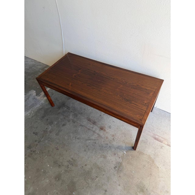 Vintage Danish Rosewood Coffee Table - Mid Century Modern Scandinavian Table 1960s For Sale In Los Angeles - Image 6 of 8