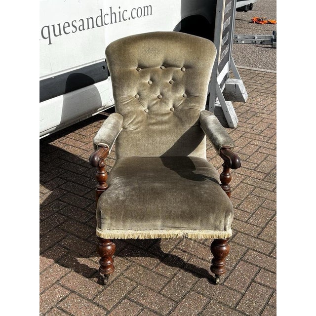 William IV Library Chair with Mahogany Frame For Sale - Image 6 of 10