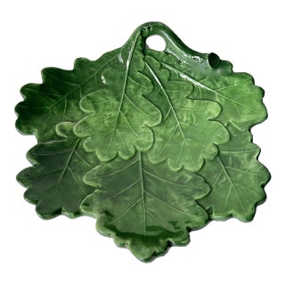 Vietri 'Foglia' Pattern Italian Faience Leaf Plate For Sale
