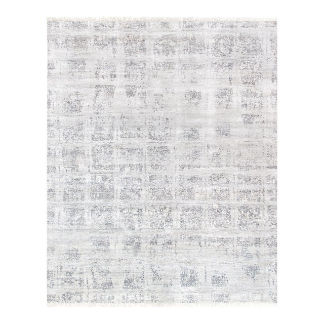 Modern Silver Area Rug- 8'11" X 12' 1" For Sale