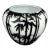 Contemporary Mid-Century Modern Revival Black & White Cased Glass Bamboo Vase For Sale