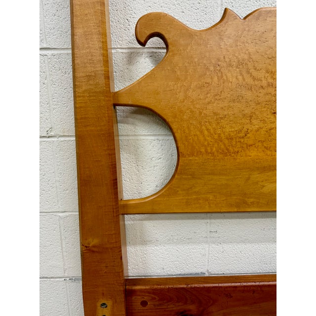 Antique Full Size American Sheraton Style Maple Pencil Post Headboard For Sale - Image 12 of 14
