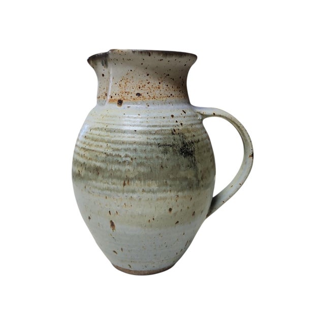 Rustic Rare Vintage Don Penny Studio Pottery Pitcher For Sale - Image 3 of 7