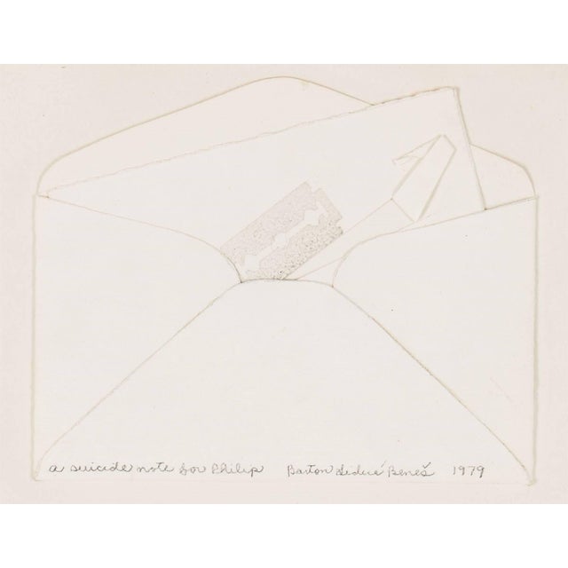 Barton Lidice Benes Barton Lidice Benes, Suicide Note, Framed Conceptual Art Piece Assemblage Collage For Sale - Image 4 of 4