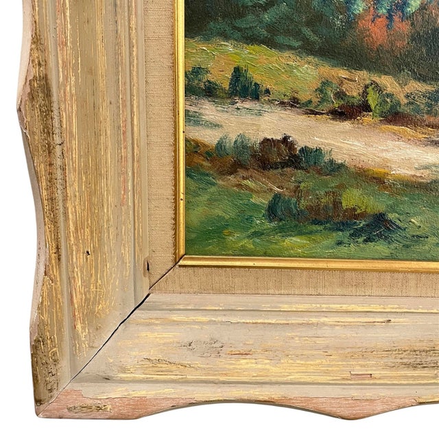 1950s Vintage American Landscape Oil Painting. Signed For Sale - Image 5 of 10