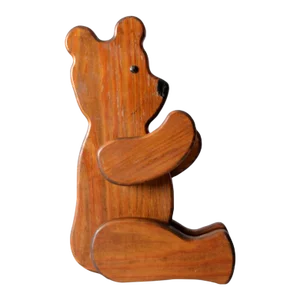 Vintage Folk Art Wooden Bear