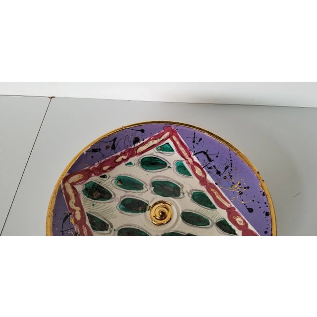 1980 Ray Gross Decorative Raku Pottery Bowl For Sale - Image 4 of 12