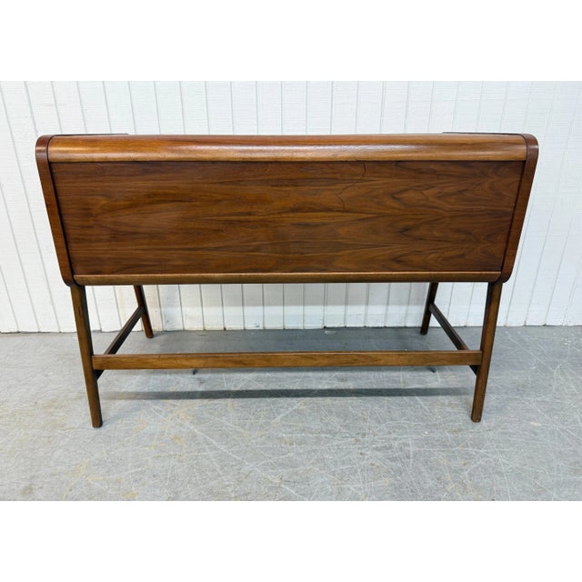 Mid-Century Modern Sligh-Lowry Floating Roll-Top Walnut Desk For Sale - Image 10 of 10