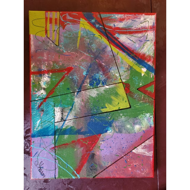 2010s "Working All the Angles" Contemporary Postmodern Style Abstract Acrylic Painting by Sharon For Sale - Image 5 of 5