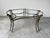 Brown 1980s Vintage Two-Tier Hand-Hammered Metal & Glass Round Coffee Table For Sale - Image 8 of 12