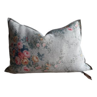 French Linen Lumbar Cover – Pompadour Nuage 15 For Sale