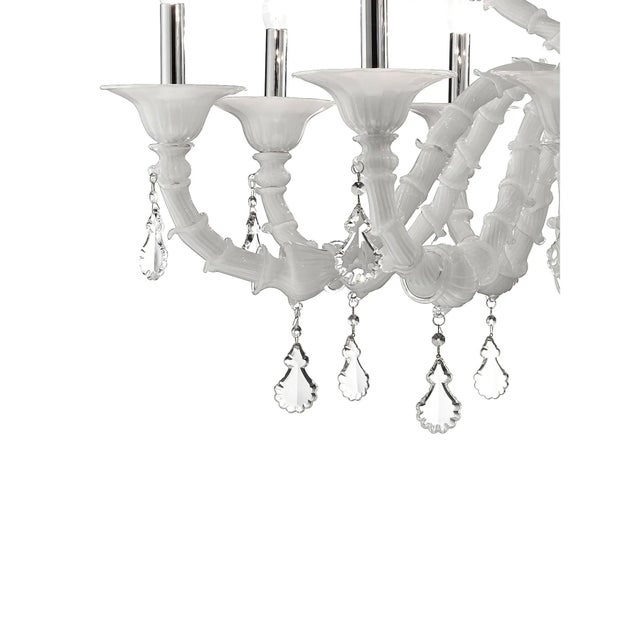 Venetian Modern White Ca Rezzonico with Curls Murano Glass Chandelier by Simoeng, in Exhibition Piece conditions. Designed...