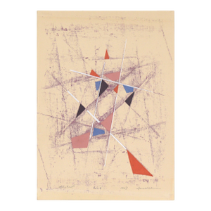 Geometric Abstract Lithograph in the Style of Kandinsky by Harold Weiner