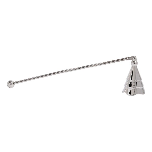 Tree Wave Brass Candle Snuffer, Nickel For Sale