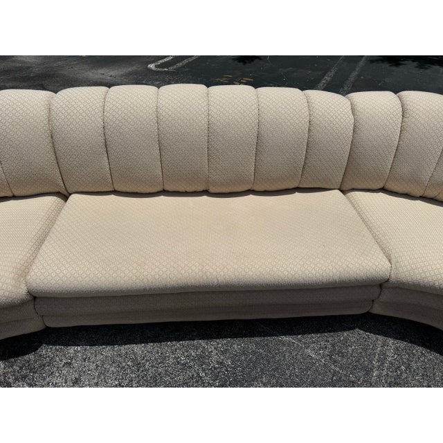 Postmodern Beige Scalloped Sectional Sofa For Sale - Image 12 of 12