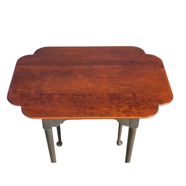 Bay Colony Antiques is proud to offer for sale this wonderful vintage Queen Anne style Eldred Wheeler Cherry side table....