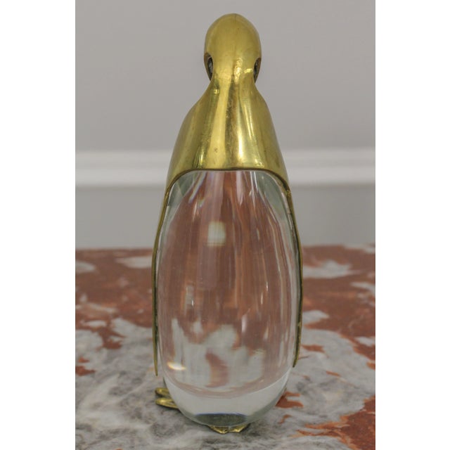 Pair Chapman Brass & Crystal Penguin Figures For Sale - Image 9 of 13