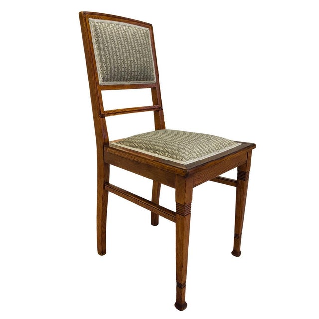 Wood German Art Nouveau Oak Chair, 1900s For Sale - Image 7 of 7