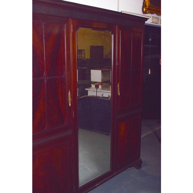 English Mahogany Wardrobe with Mirror, 1910 For Sale - Image 4 of 10