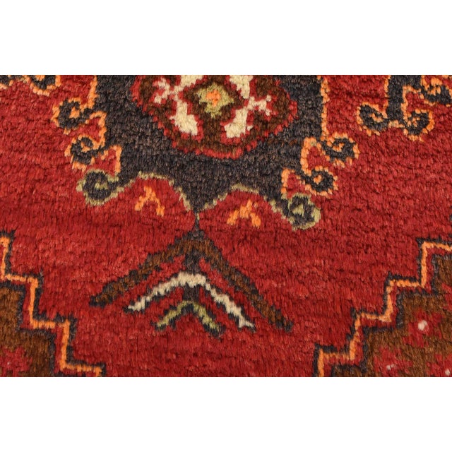 Malatya Rug Bag 1’10” X 3’8” Red Wool Vintage Tribal Hand-Knotted Carpet For Sale - Image 4 of 12