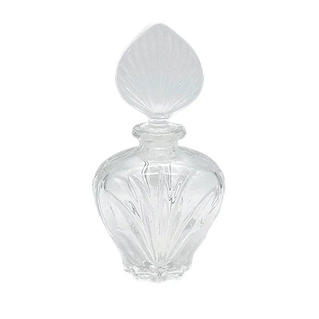 Late 20th Century Molded Clear Perfume Bottle W/Stopper For Sale - Image 5 of 5