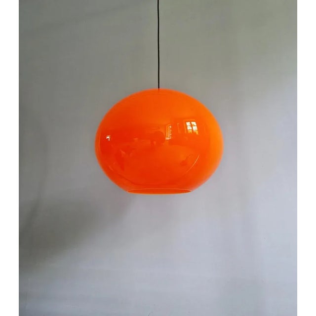 Orange Oignon Xen Suspension in Orange Opaline Glass by Alessandro Pianon for Vistosi, 1960s For Sale - Image 8 of 16