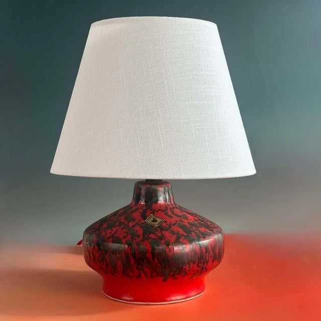 Mid-Century Handcrafted Red Ceramic Lamp Base, 1970s For Sale - Image 9 of 12