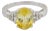 1950s Gia 3.90 Carat Ceylon No Heat Yellow Sapphire Diamond 10k White Gold Ring Size 8.75 For Sale