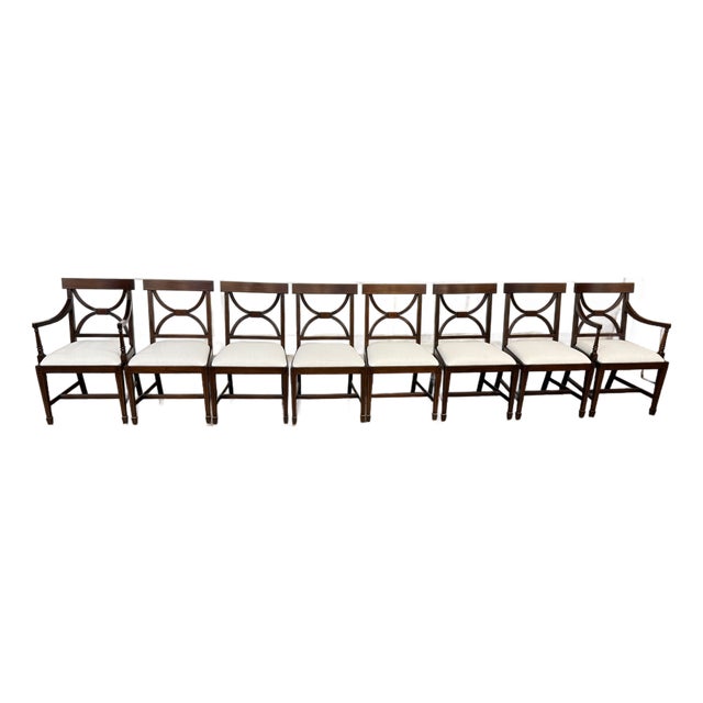 Set of Eight Adams Style Mahogany Dining Chairs by Leighton Hall - Showroom Samples For Sale