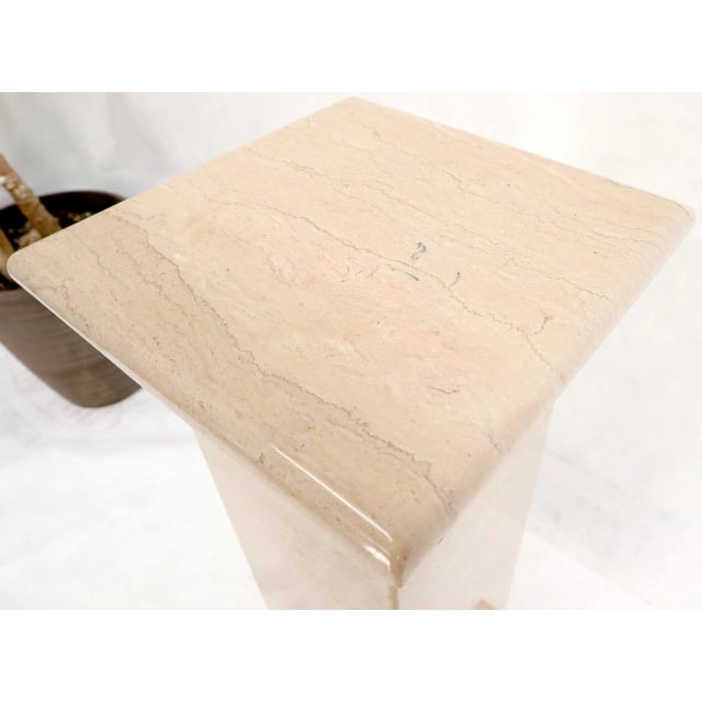 Stone Square Light Pink Marble Pedestal For Sale - Image 7 of 10